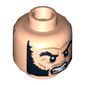 Minifig Head Wolverine, Bushy Eyebrows, Long Thick Sideburns, Stubble, Frown / Angry Print