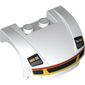 Vehicle Body, Wheel Arch / Mudguard 3 x 4 x 1 2/3 Low Profile, Curved Front with Headlights and Grille with Red and Yellow Trim Print