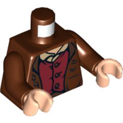 Torso Jacket and Red Waistcoat Print, Reddish Brown Arms, Light Nougat Hands