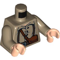 Torso Shirt with Brown Belt Print (Samwise), Dark Tan Arms, Light Nougat Hands