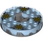 Turntable 6 x 6 Round Pearl Titanium Base Serrated with Spiral Stars Print (Ninjago Spinner)