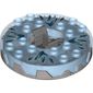 Turntable 6 x 6 Round Flat Silver Base Serrated with Ice Shards Print