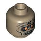 Minifig Head Orc, Orange Eyes Print [Hollow Stud]