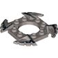 Ring 4 x 4 with 2 x 2 Hole and 4 Serrated Ends with Black and White Print (Ninjago Spinner Crown)