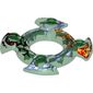Ring 4 x 4 with 2 x 2 Hole and 4 Swirl Ends with Blue and Red Print (Ninjago Spinner Crown)