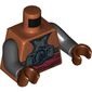Torso Armour Plates with Back Straps and Dark Red Sash Print, Black Arms, Reddish Brown Hands