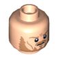 Minifig Head Eomer, Dual Sided, Beard and Crow's Feet Frowning / Shouting Print [Hollow Stud]