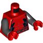 Torso Muscles Outline with Belt and Black Sides Print, Black Arms, Red Hands