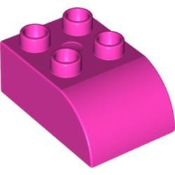 LEGO part DUPLO BRICK, BOW 2X3X1 in Bright Purple/ Dark Pink