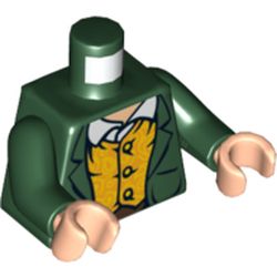 Torso Jacket and Yellow Waistcoat Print, Dark Green Arms, Light Nougat Hands