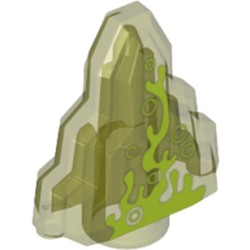 Rock 1 x 2 Crystal Stepped with Dark Green Swamp Gas Print
