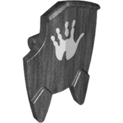 Shield Broad with Spiked Bottom and Cutout Corner with Handprint Print