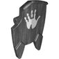 Shield Broad with Spiked Bottom and Cutout Corner with Handprint Print