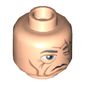 Minifig Head Even Piell, Scar over Left Eye, Wrinkles Print [Hollow Stud]