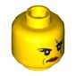 Minifig Head Ann Lee / Pirate, Dual Sided, Scar over Left Eye, Raised Eyebrow / Scowl Print [Hollow Stud]