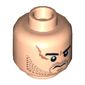 Minifig Head Bounty Hunter / Jace Malcom, Large Scar and Stubble Print