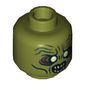 Minifig Head Orc, Dual Sided, White Eyes and Teeth, Wide Eyes / Narrow Eyes Print [Hollow Stud]