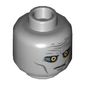 Minifig Head Darth Malgus, Yellow Eyes, Wrinkled Brow, Scar Print [Blocked Open Stud]