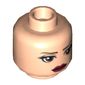 Minifig Head Padme Amidala, Brown Eyebrows, Black Thick Eyelashes, Large Brown Eyes, Brown Beauty Mark, Red Lips Print [Hollow Stud]