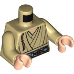 Torso Robe, Brown Belt Print and Padawan Braid Print, Tan Arms, Light Nougat Hands