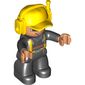 Duplo Figure with Headset and Cap Yellow, and Fireman Overalls Print