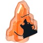 Rock 1 x 2 Crystal Stepped with Black Wolf Print [aka Moonstone]