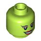 Minifig Head Oola, Dual Sided, Arched Eyebrows, Eyelashes, Red Lips, Smile / Scared Print [Hollow Stud]