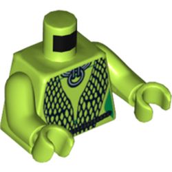 Torso Black Mesh Wrap Print (Oola), Lime Arms and Hands