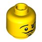 Minifig Head Actor, Moustache, Goatee, Raised Eyebrow, Smirk / Open Mouth Scared Print