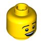 Minifig Head Diver, Eyebrows, Open Mouth Smile Print