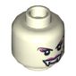 Minifig Head Lady Vampyre, Dual Sided, Fangs, Black Eyes, Arched Eyebrows, Mouth Closed / Mouth Open Print [Hollow Stud]