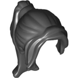 LEGO part WIG W/LONG PONYTAIL in Black (6008100|62696)