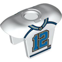 Minifig Neckwear Sports Hockey Body Armor with Football Jersey and '12' Print