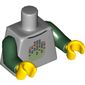 Torso Stylized Digital Minifig Head Print, Dark Green Arms, Yellow Hands