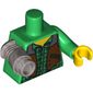 Torso Checkered Shirt and Dark Brown Vest Print (Jack McHammer), Green Left Arm with Yellow Hand, Flat Silver Mech Right Arm