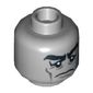 Minifig Head Monster Butler, Bushy Eyebrows, Sad Eyes with White Pupils, Cheek Lines Print [Hollow Stud]