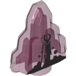 Rock 1 x 2 Crystal Stepped with Black Zombie Print
