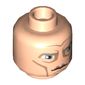 Minifig Head Pre Vizsla / Mandalorian, Large Blue Eyes, Cheek Lines and High Brow Print [Hollow Stud]
