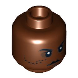 Minifig Head Agen Kolar, Mouth and Dots on Cheeks Print