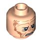 Minifig Head Saesee Tiin, Small Eyes with Pupils, Orange Dots on Sides, Angry Print