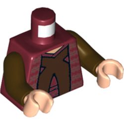 Torso Robe, Reddish Brown 'X', Horizontal Trim Print (Chancellor Palpatine), Dark Brown Arms, Light Nougat Hands