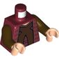 Torso Robe, Reddish Brown 'X', Horizontal Trim Print (Chancellor Palpatine), Dark Brown Arms, Light Nougat Hands