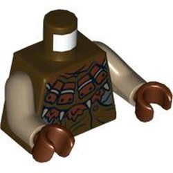 Torso Leather Armour Print, Dark Tan Arms, Reddish Brown Hands