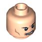 Minifig Head Lex Luthor, Eyebrows, Mouth with Teeth, Cheek Lines, Angry Expression Print [Hollow Stud]
