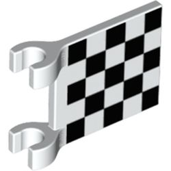 LEGO part FLAG, W/ 2 HOLDERS, NO. 18 in White