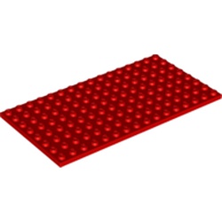 LEGO part 92438 Plate 8 x 16 in Bright Red/ Red