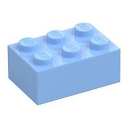 LEGO part  BRICK 2X3 in Light Royal Blue/ Bright Light Blue