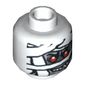 Minifig Head Mummy, Red Eyes and Glow in Dark Wrapping Print [Blocked Open Stud]