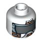 Minifig Head Battle Mech, Orange Mask with Dark Gray Visor Print [Blocked Open Stud]