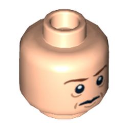 Minifig Head Bilbo Baggins, Brown Eyebrows, Calm / Scared Print